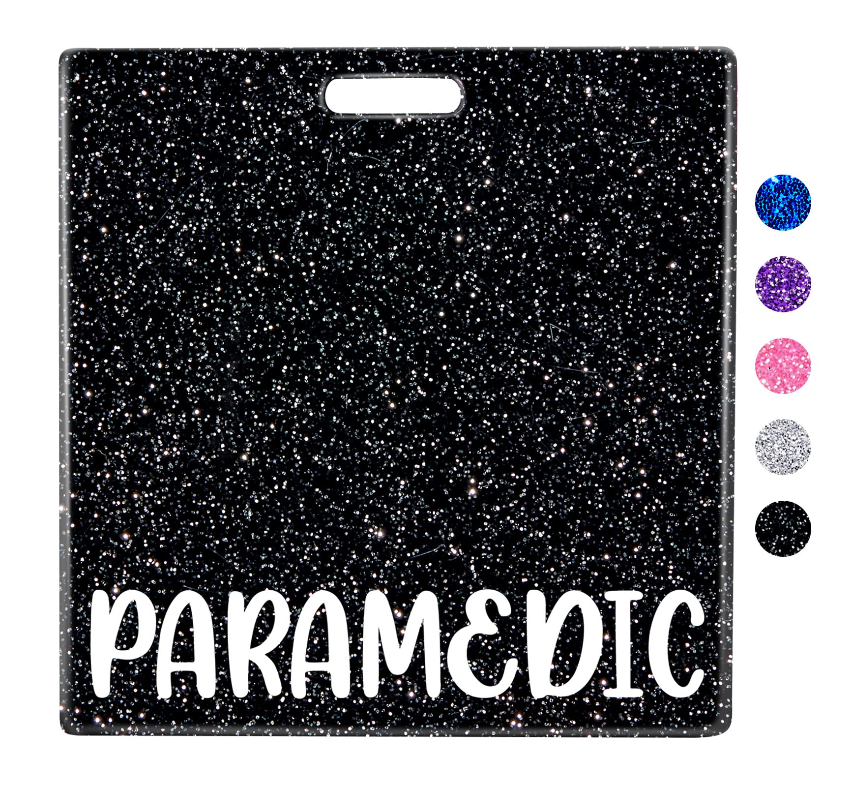 Plifal Paramedic Badge Buddy Card Holder Nurse Nursing Accessories Glitter Black Horizontal ID Name Identification Tags Nurse Work