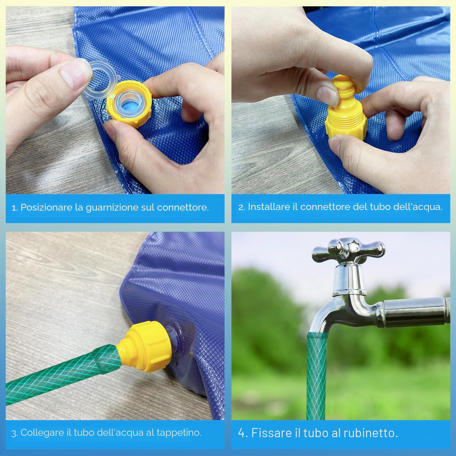 Jsdoin Piscina per cani, 100 cm, gonfiabile, pieghevole, ispessita, per esterni, giardino, spiaggia, cortile, giocattolo per cane, blu