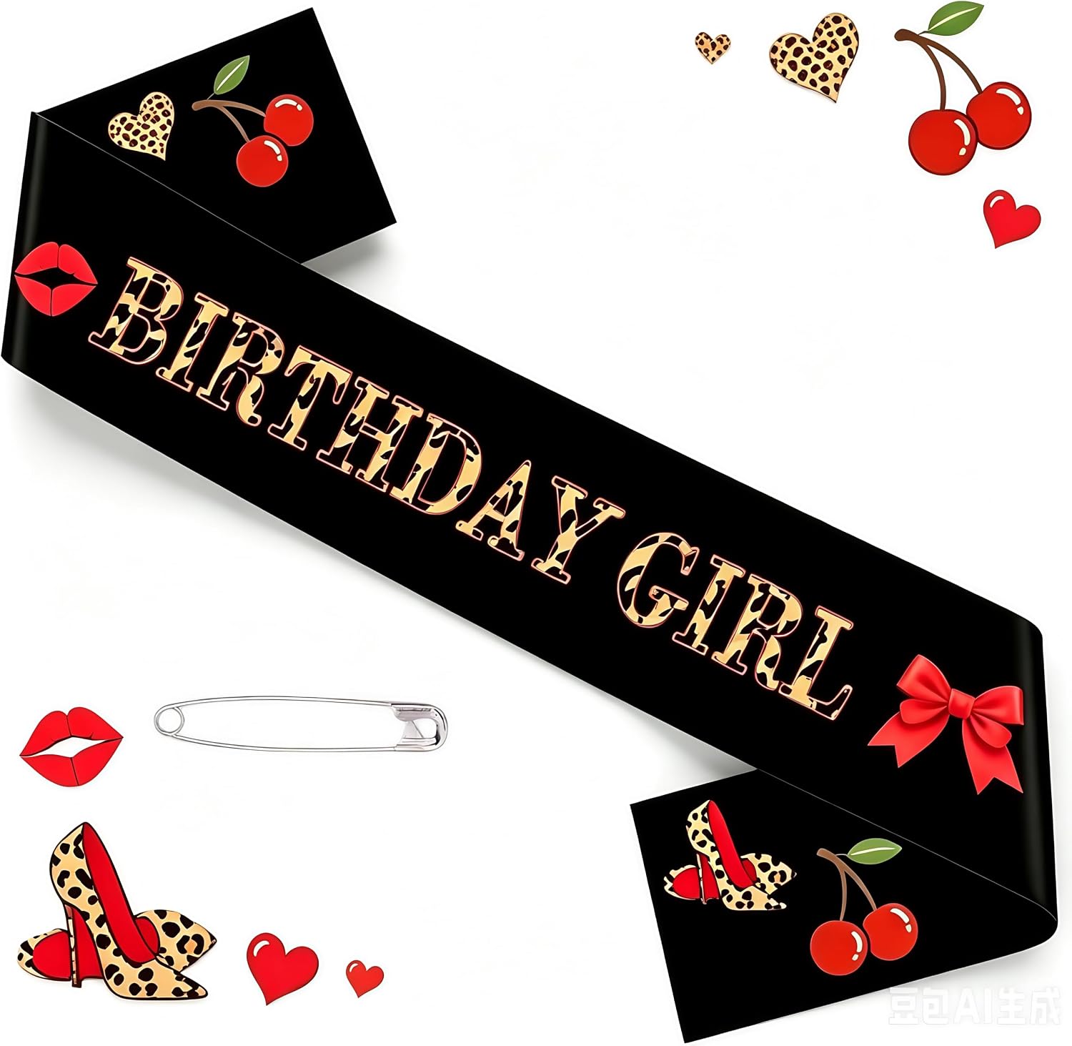 Cheetah Print Birthday Girl Sash for Cheetah Print Birthday Decoration - Wild Birthday Sash for Women, Girls, 18th 21st 30th Birthday & Bachelorette Party