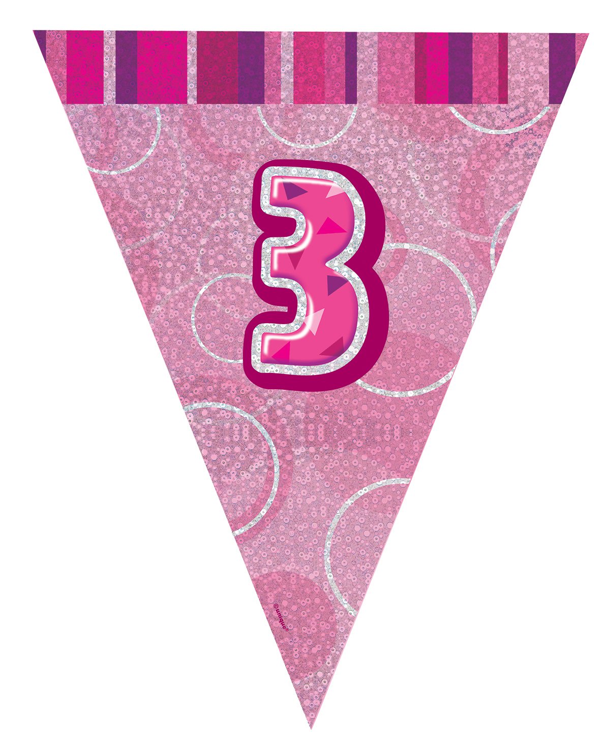 Unique Party 92068 - 9ft Foil Glitz Pink Happy 80th Birthday Banner — view 16