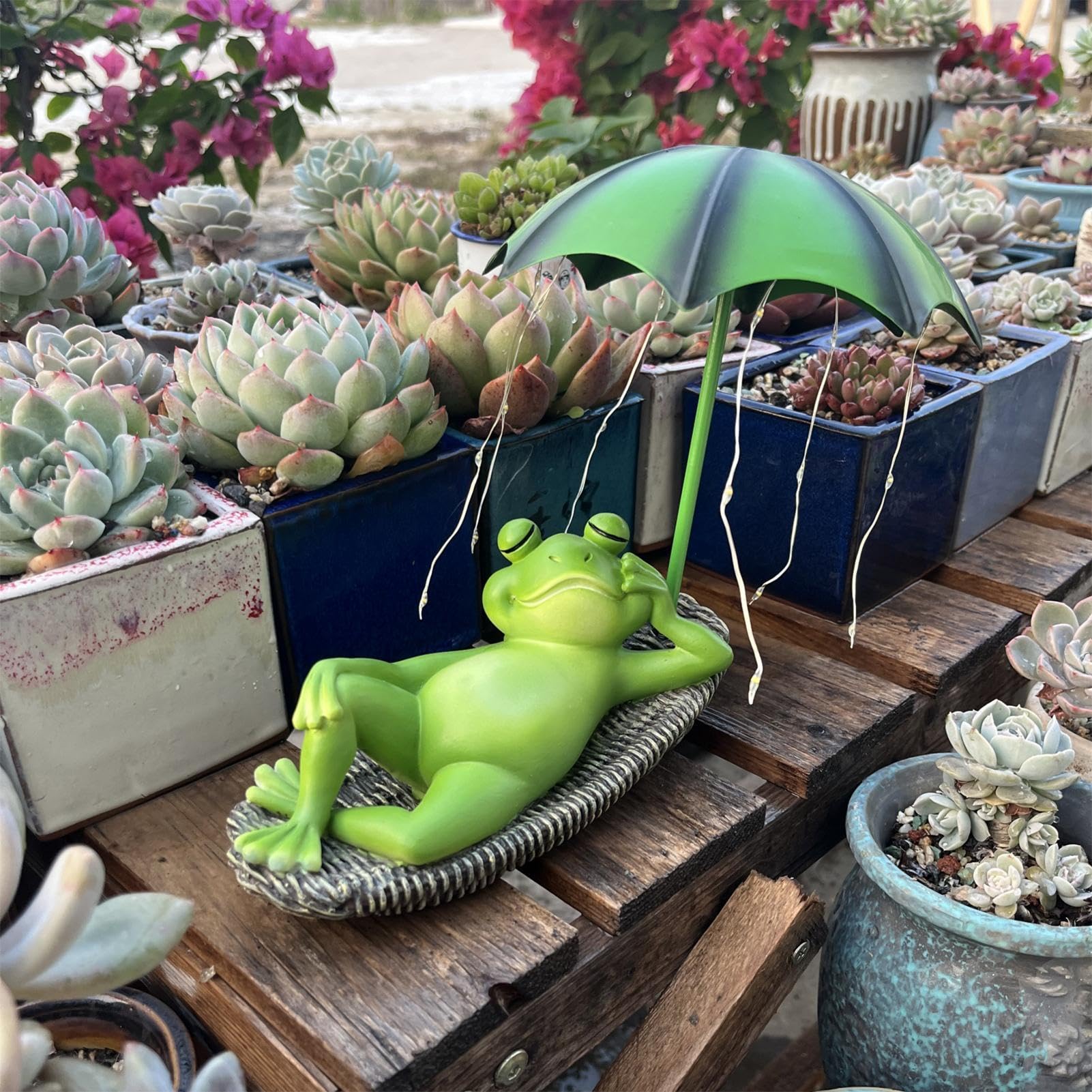 Statua Rana Solare In Resina Per Giardino, 9 Pollici, Decorazione Da Esterno Per Stagni E Cortili – Vernice UV Resistente E Antigelo, Base Stabile - 4