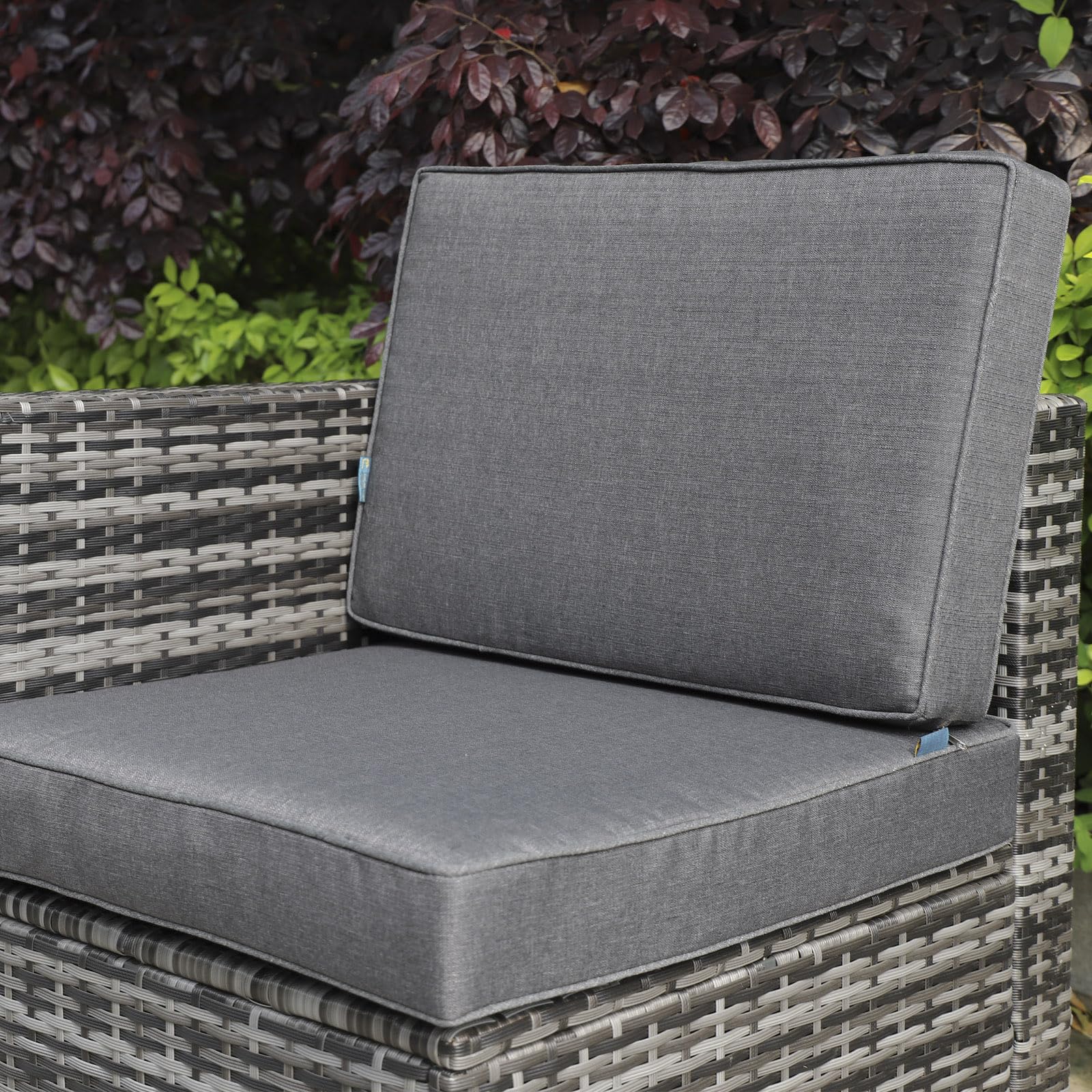 Kissen Set für Rückenlehne Sitz, Sitzkissen Outdoor Sitzpolster Gartenstuhl, Sitzauflage Rattansessel, Outdoor, Auflage, Palettenkissen, Sitzkissen, Rattanmöbel (Dunkelgrau, 60 * 60 * 10)