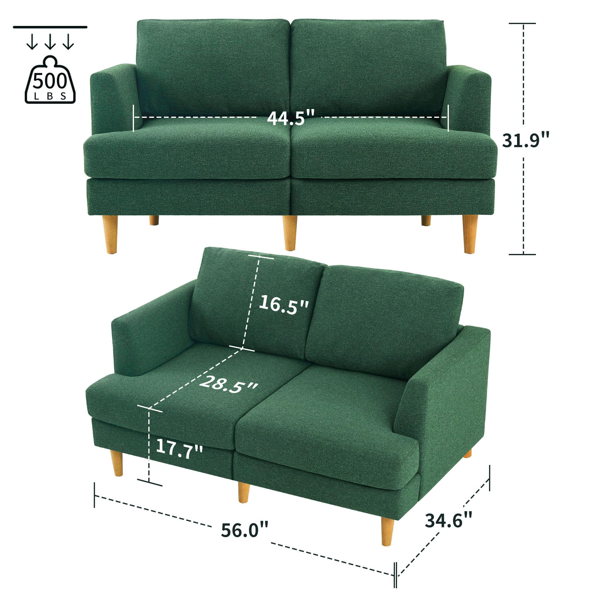 (incomplete)BFD Small Loveseat Sofa Couch, 56" Mid Century Modern Love ...