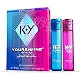 K-Y Yours + Mine Couples Personal Lube, Two Personal Lubricants, Water Based Lube for Women & Glycerin-Based Lube for Men, 2 x 1.5 FL OZ