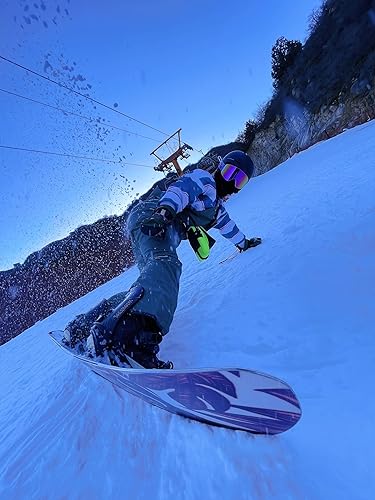 Miniatura 4 de SEARIPE Overol tipo biberos de nieve de invierno, impermeables, pantalones de snowboard ajustables para exteriores, pantalones de snowboard para