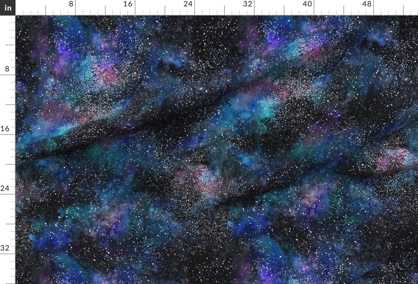 Spoonflower Fabric - Celestial Watercolor Astronomy Space Starry Sky Galaxy Nebula Printed on Minky Fabric by The Yard - Sewing Baby Blankets Quilt Backing Plush