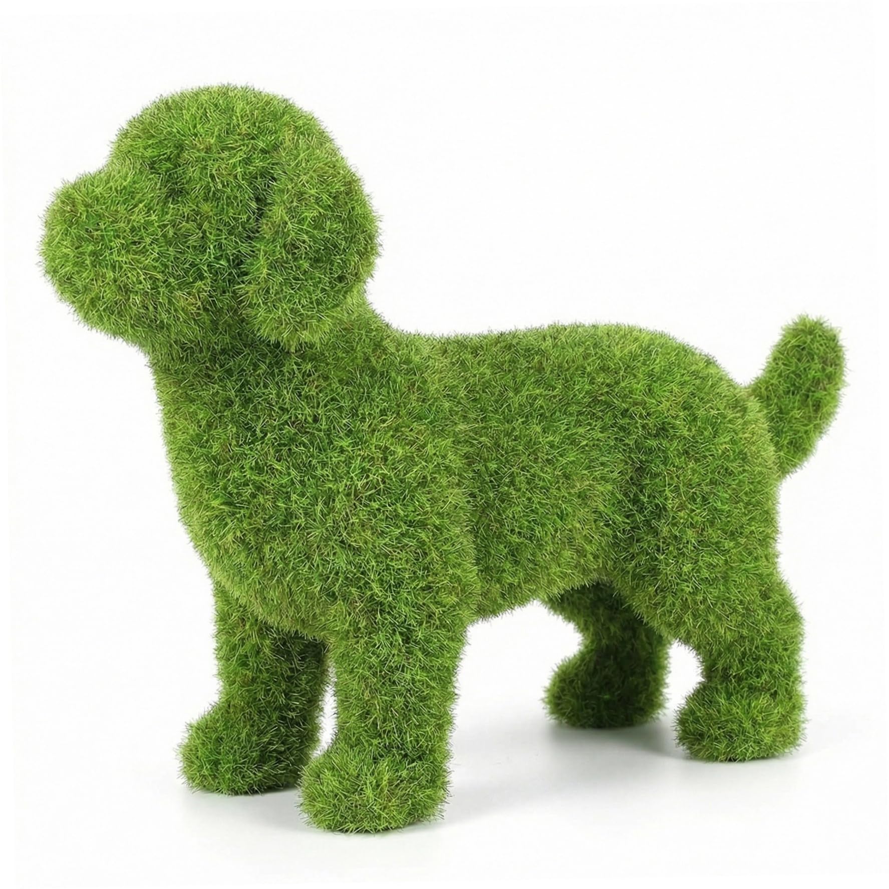 Faroby Dog Topiary, Flocking Dog Figurines, European Style Outdoor Ornament, Realistic Garden Decoration for Landscaping, Desktop, Courtyard