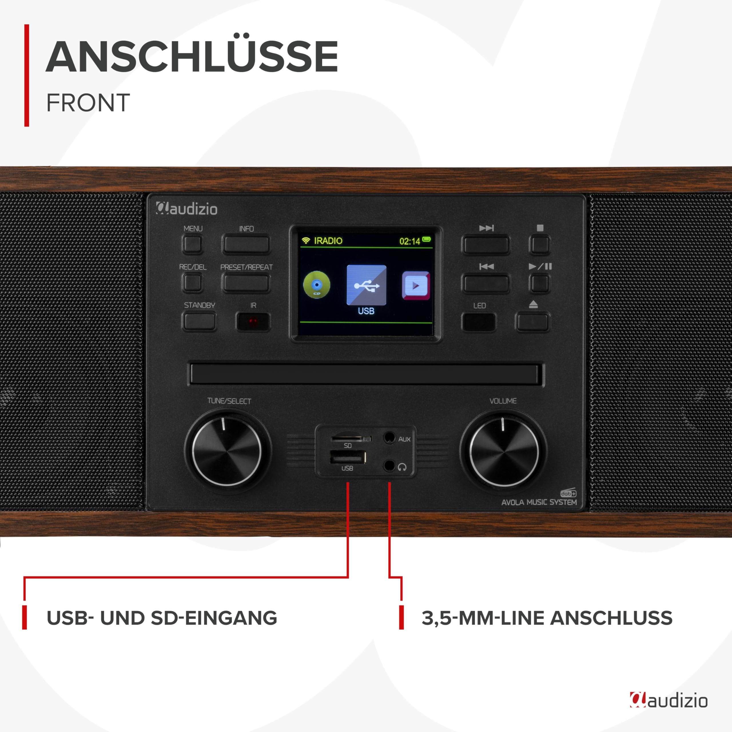 Audizio Avola: DAB+ Internetradio Mit CD-Player | WLAN, Bluetooth & FM | Hochwertiger Sound | DAB Plus Radio in Holz Braun