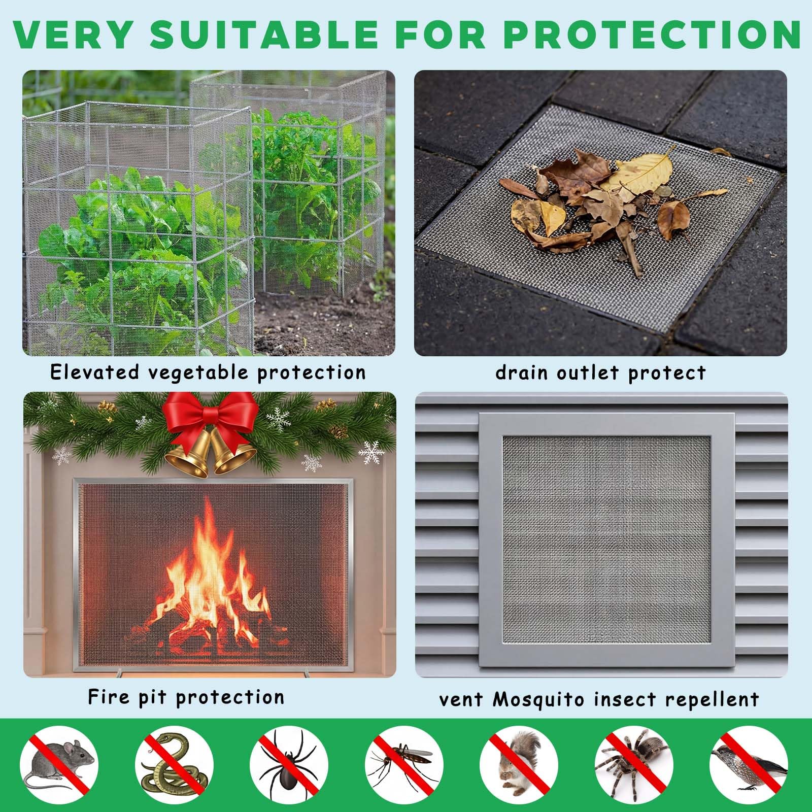 Eulihent Malla Metálica Fina 40 x 200 cm, Tela Metálica de Acero Inoxidable 304, Malla de Alambre 20 Mesh, Resistente y Duradera, Ventilación y Filtración para Hogar y Exterior — view 6