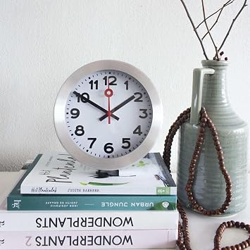NeXtime wall clock / table clock station clock STATION, very silent, round, white, ø 19 cm