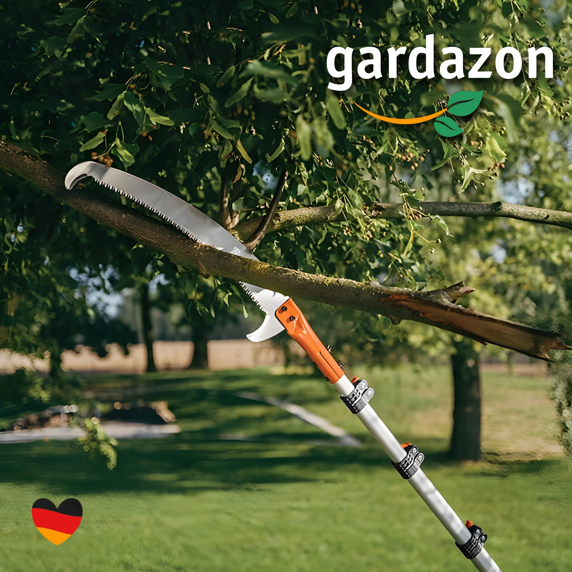 Piła do gałęzi z trzonkiem teleskopowym SK5 ze stali japońskiej, piła teleskopowa do wysokich gałęzi, regulowana piła z trzonkiem, sekatorem, piła do drzew, piła ogrodowa, nożyce do drzew (36