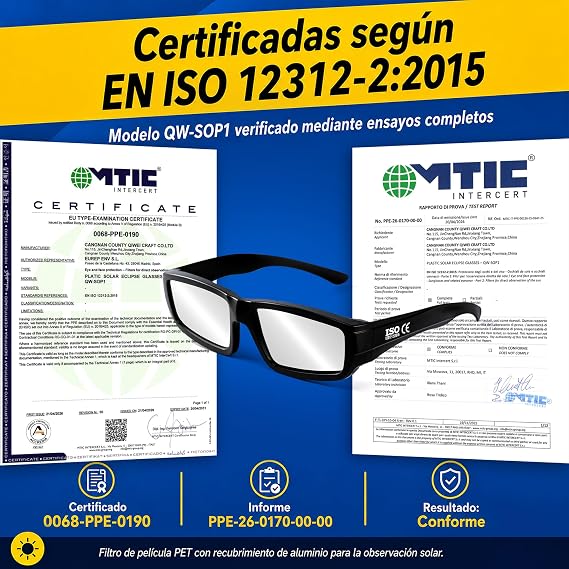 Pack of 3 Eclipse Solar Glasses ISO 12312-2 Approved Plastic 2026