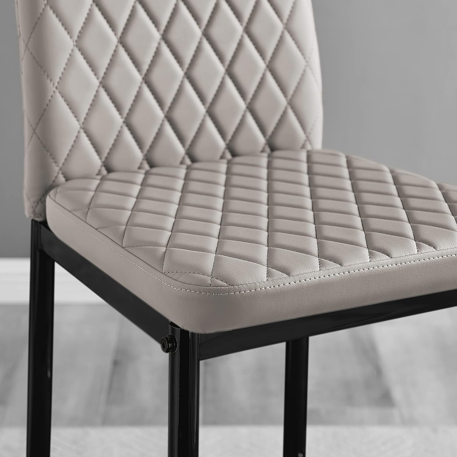 Furniturebox UK Milan Bar Stools - Contemporary Cappuccino Soft Faux Leather Stools with Black Legs - Set of 2 for Kitchen Counter or Dining Room