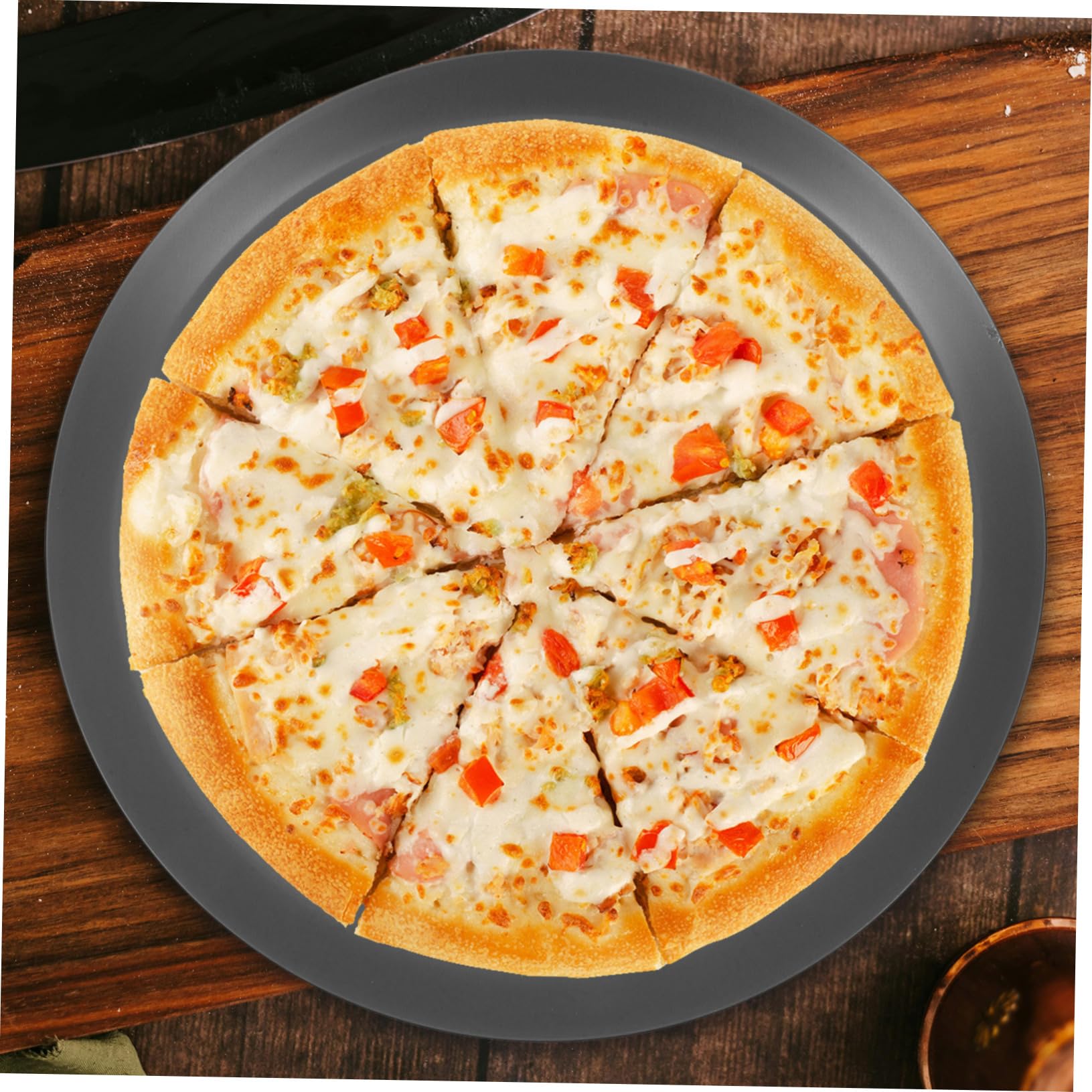 PRETYZOOM Rundes Backblech 33cm Perforiertes aus Aluminiumlegierung Pizza