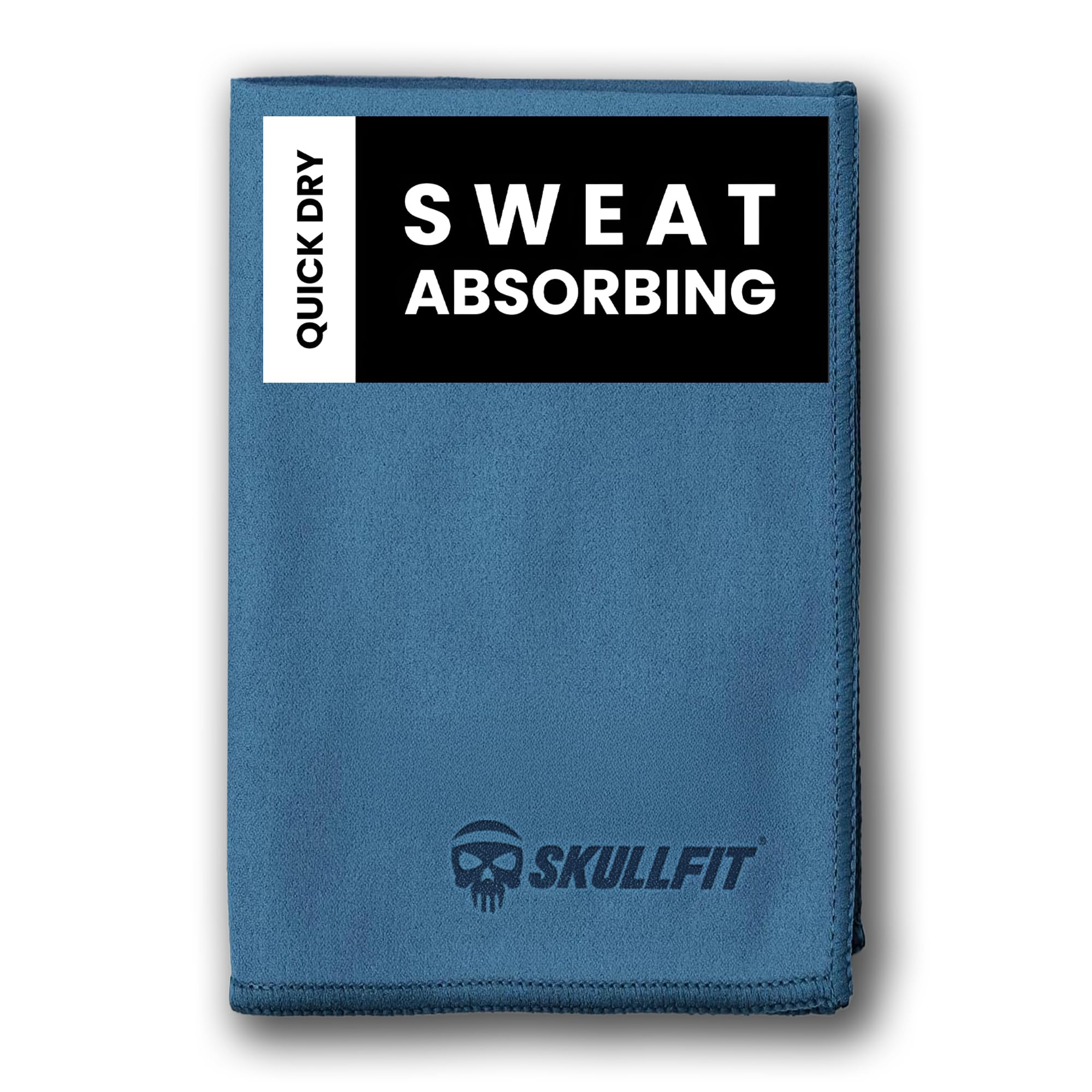 SKULLFIT Microfiber Gym Towel for Men - Quick Dry Super Sweat Absorbent Lightweight Suede Hand Towel - Suitable for Gym Yoga Workout Running Swimming Cricket Travel-200 GSM-60x40 cm (Blue, Small)-image-36