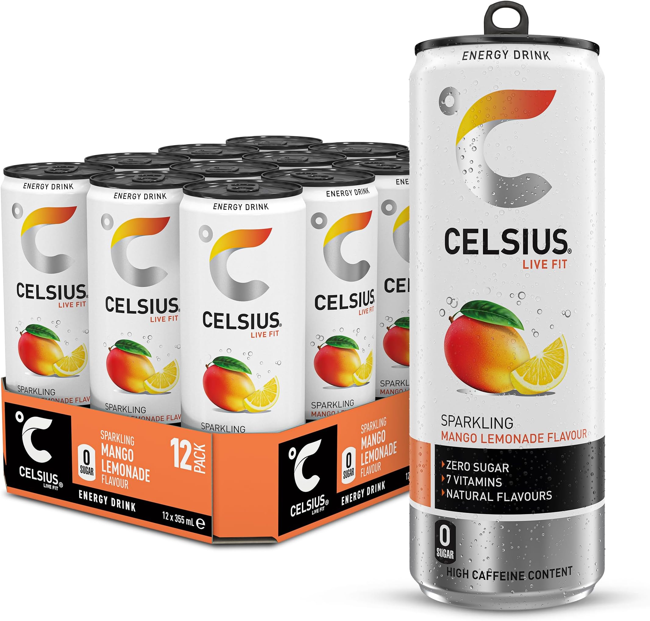 Energy Drink, Sparkling Mango Lemonade 355ml