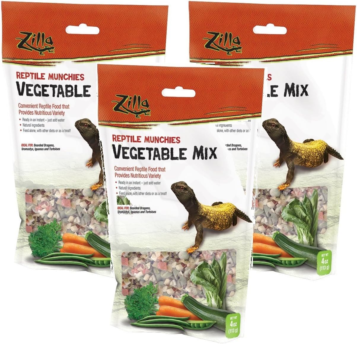 Zilla (3 Pack) R Reptile Munchies Vegetable Treats 4 Ounce