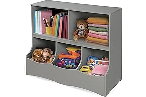 Badger Basket Multi-Bin Kids Toy Storage Organizer and Bookcase
