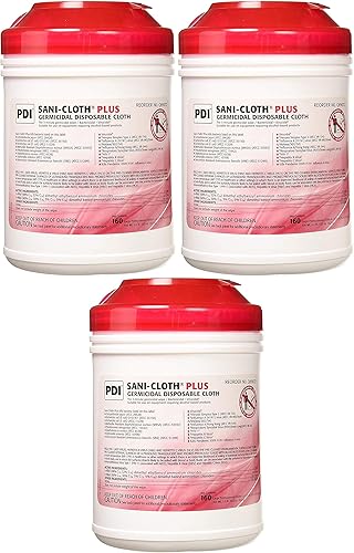 PDI Q89072 Sani-Cloth Plus - Paños desechables germicidas, 160tina, paquete de 3