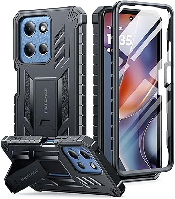 FNTCASE for Moto-G 2026/2025 Case for Motorola Moto G Play 2026 5G Case with [Built-in Screen Protector & Kickstand] [Military-Grade Drop Protection] Heavy Duty Protective Full Body Phone Cover Black