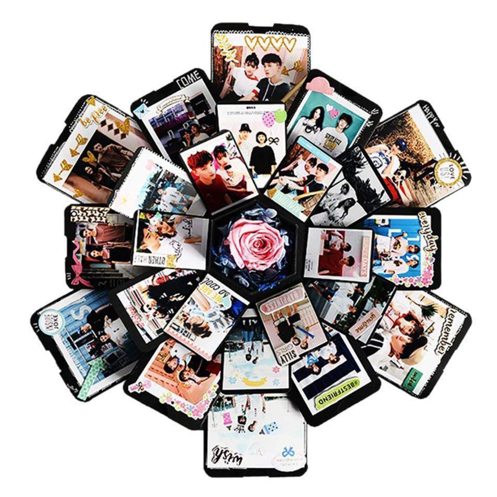 DIY Explosion Box, Handmade Photo Album Valentines Day Box Love Memory Romantic Multi Layer, Surprise Box for Birthday Valentine's Day Anniversary Wedding Christmas Festival