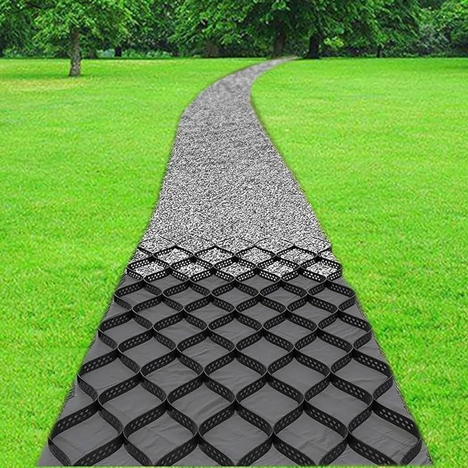 砂利 保護材 マット 1 M 2 3 4 5 6 7 8 9 10メートル大面積砂利スタビライザーグリッド2インチ厚、歩道/ドライブ