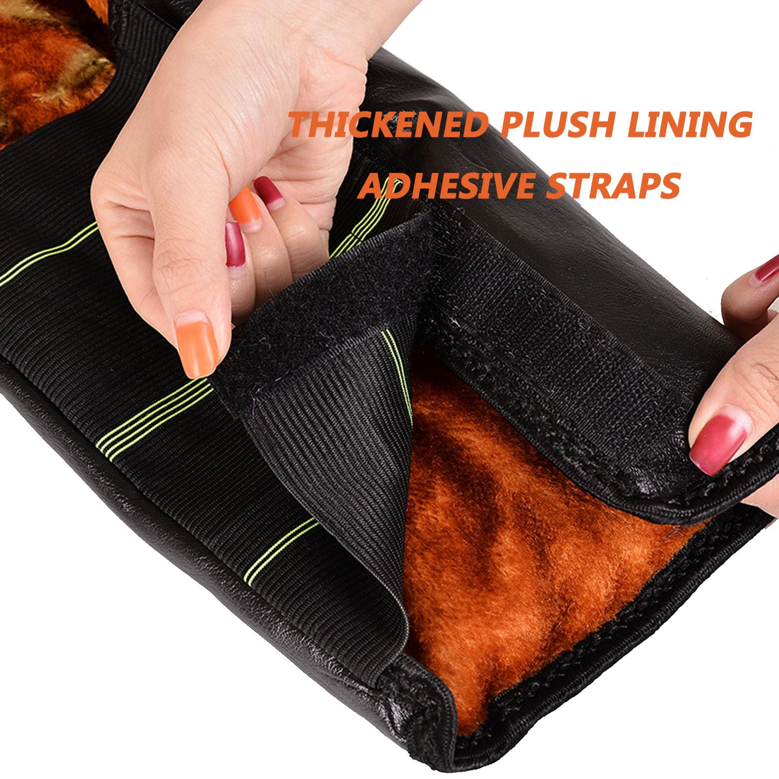 Ginocchiere per moto, Cinghie regolabili antivento e resistenti al freddo, ganci anti-caduta, 1 paio di ginocchiere, cinghie adesive lunghe(Long Adhesive Straps)