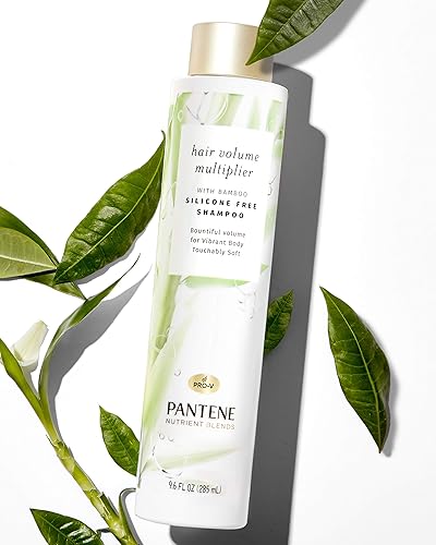 Miniatura 7 de Pantene Nutrient Blends Bamboo Hair Volume Multiplier Champú sin silicona para cabello fino y fino, 9.6 onzas líquidas, 2.583 onzas líquidas