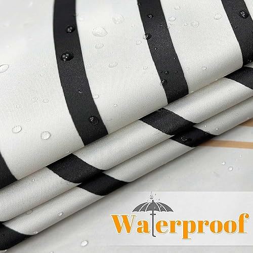 Miniatura 3 de Juego de cortinas de ducha bohemias de 72 x 78 pulgadas con borla blanca, impermeable, sol de mediados de siglo, moderno, rústico, para decoración