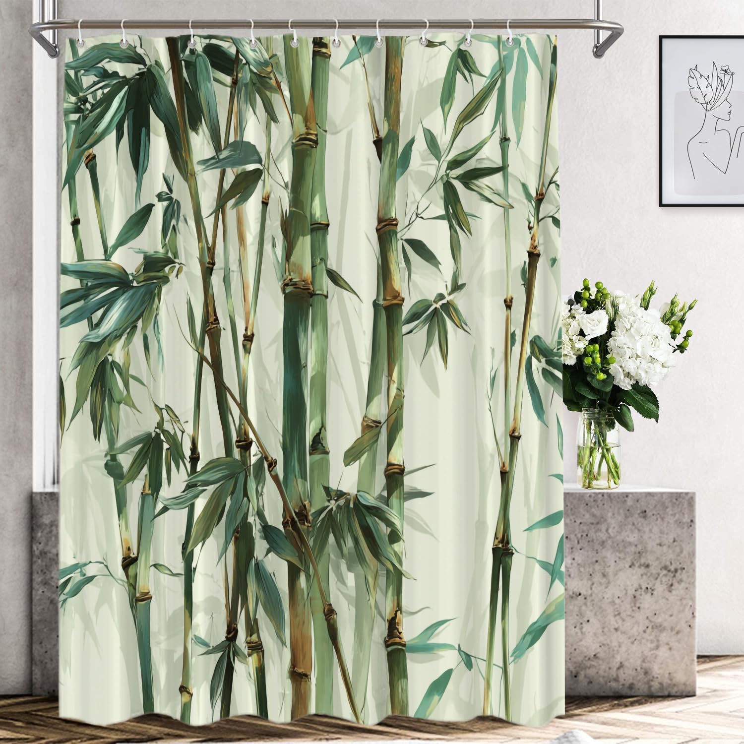 Rideau de douche grande largeur en polyester pour cabine