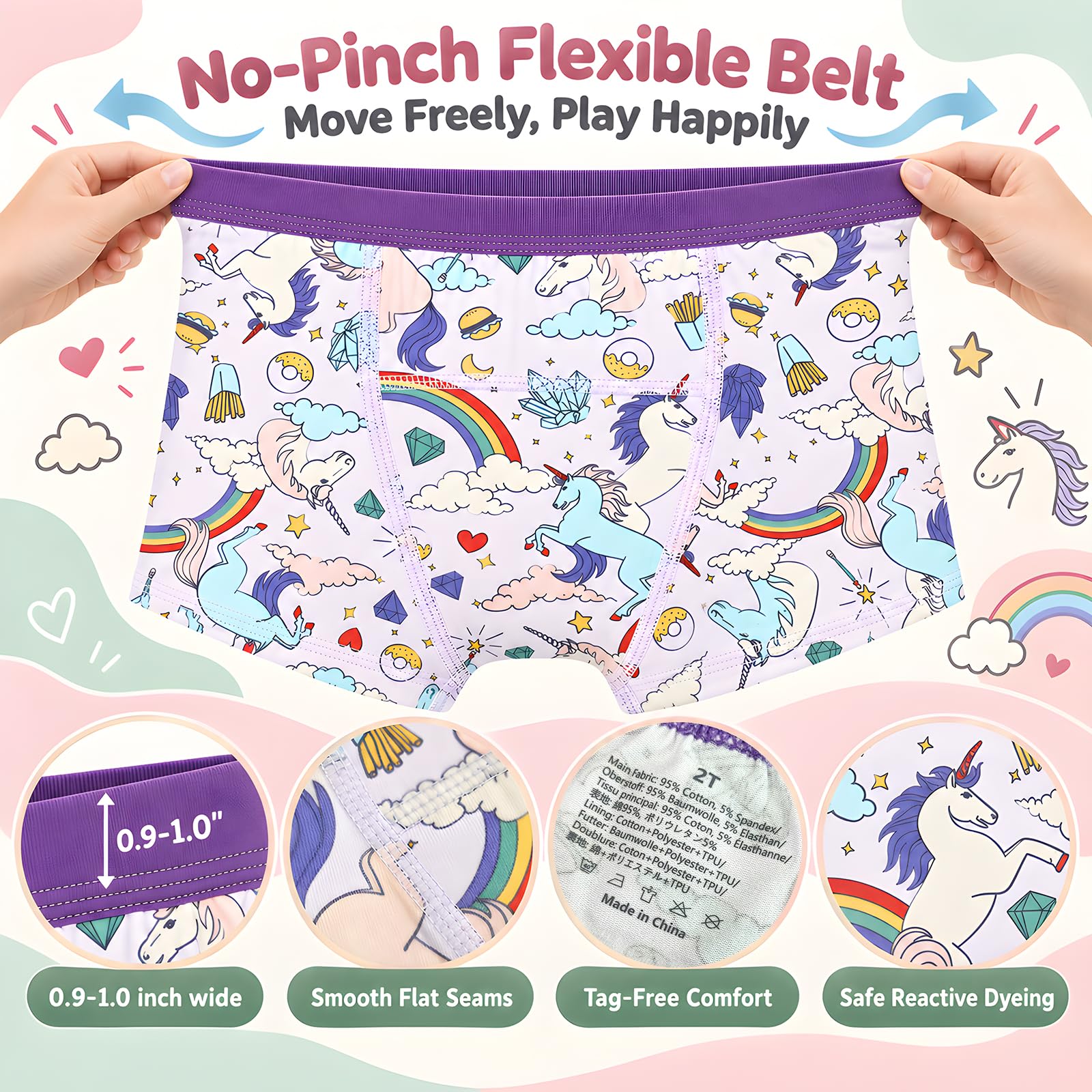 MOEMOE BABY Pantalones de entrenamiento para niños en estilo boxeador, 10
