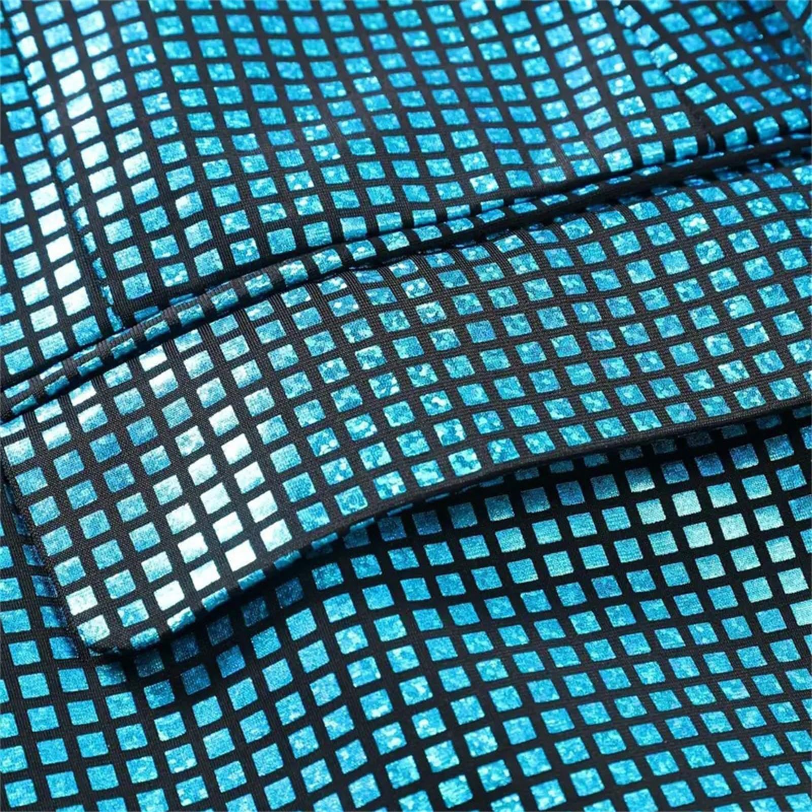 Giacca con brillantini, da uomo, con paillette, colorata, slim fit, per matrimoni, feste, abbigliamento sportivo, per feste, carnevale, Capodanno, Blu, XL