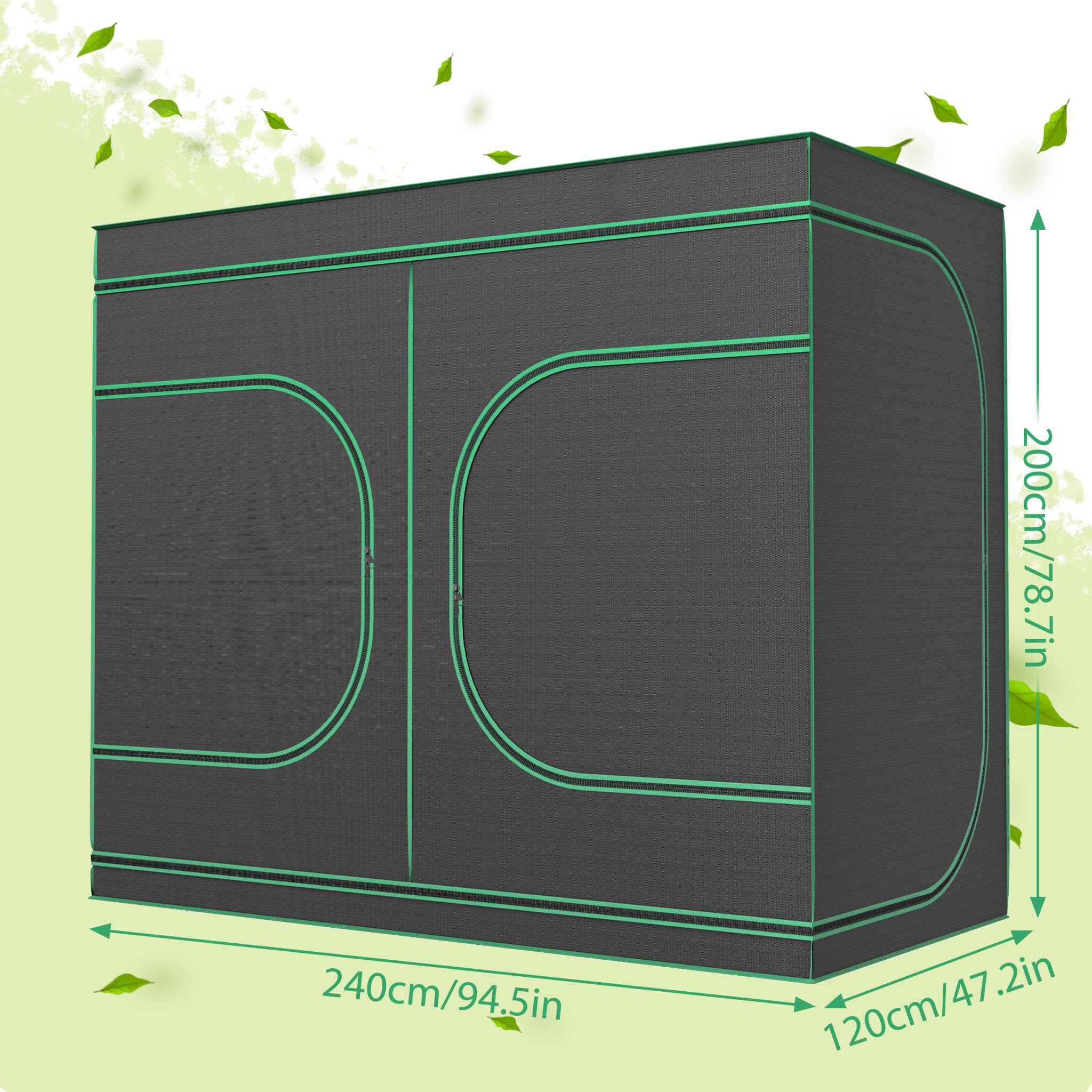 YUENFONG Tienda de cultivo para plantas, tienda de cultivo, armario de cultivo, caja de invernadero, caja de cultivo interior, para plantas, flores y verduras, 240 x 120 x 200 cm