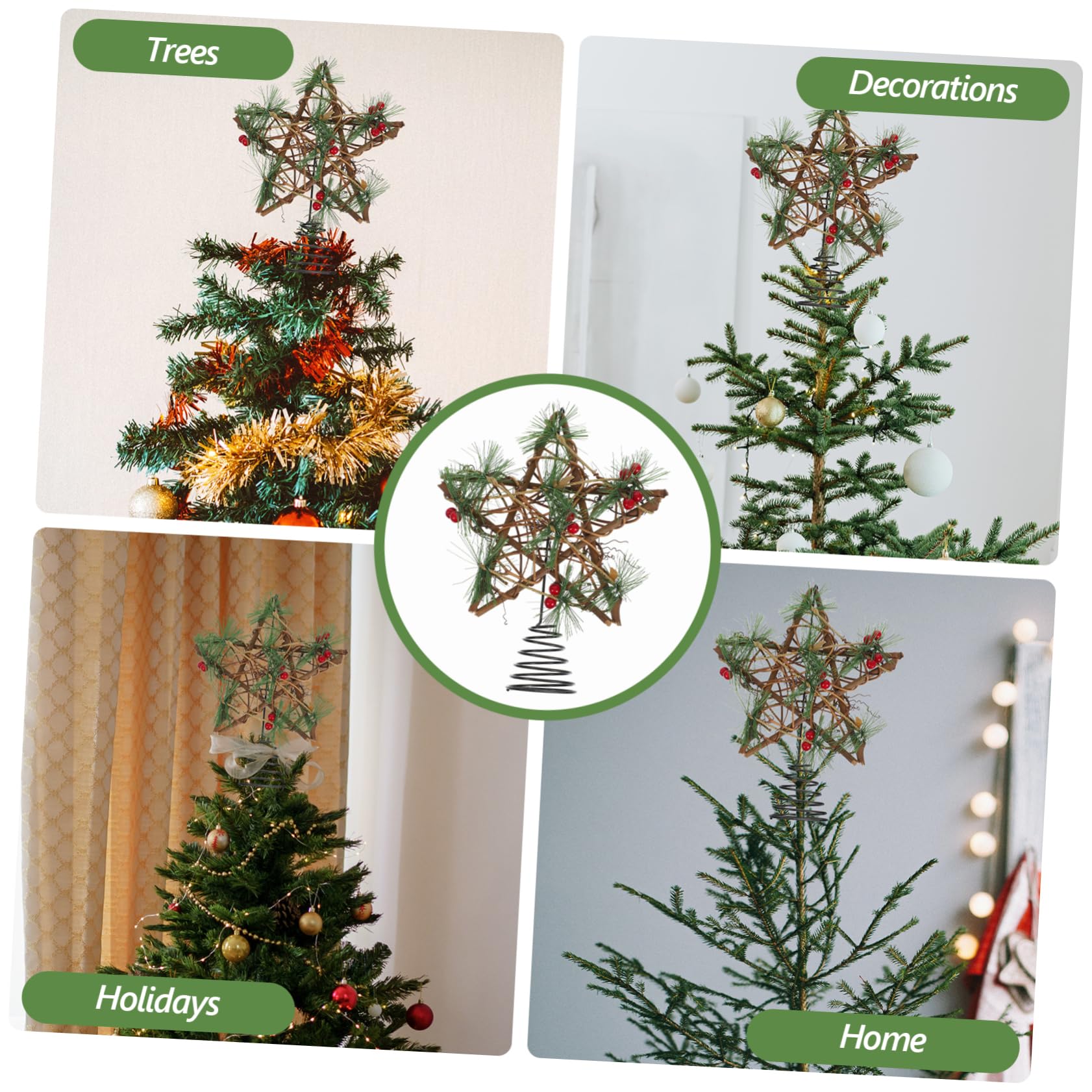 3 Stück Weihnachtsbaumspitze Stern Korbgeflecht Weihnachtsbaumspitze Endgültige Mini Weihnachtsbaumstern Ersatz