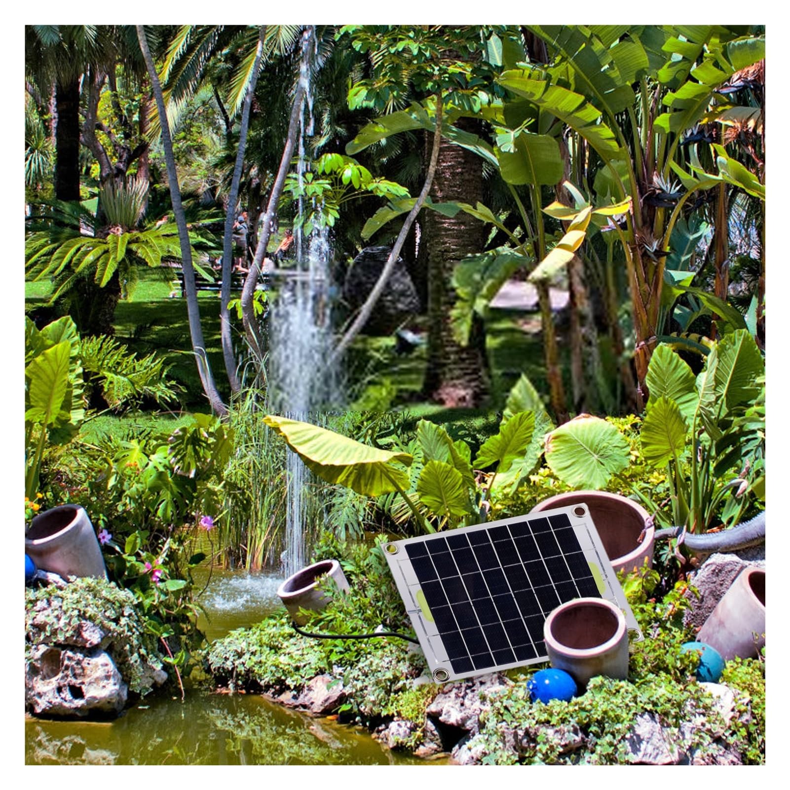 Bomba solar para estanque Bomba de agua solar 10W Bomba de fuente al aire libre con panel solar separado Kit de bomba de agua solar al aire libre for la decoración del estanque del tanque de peces con
