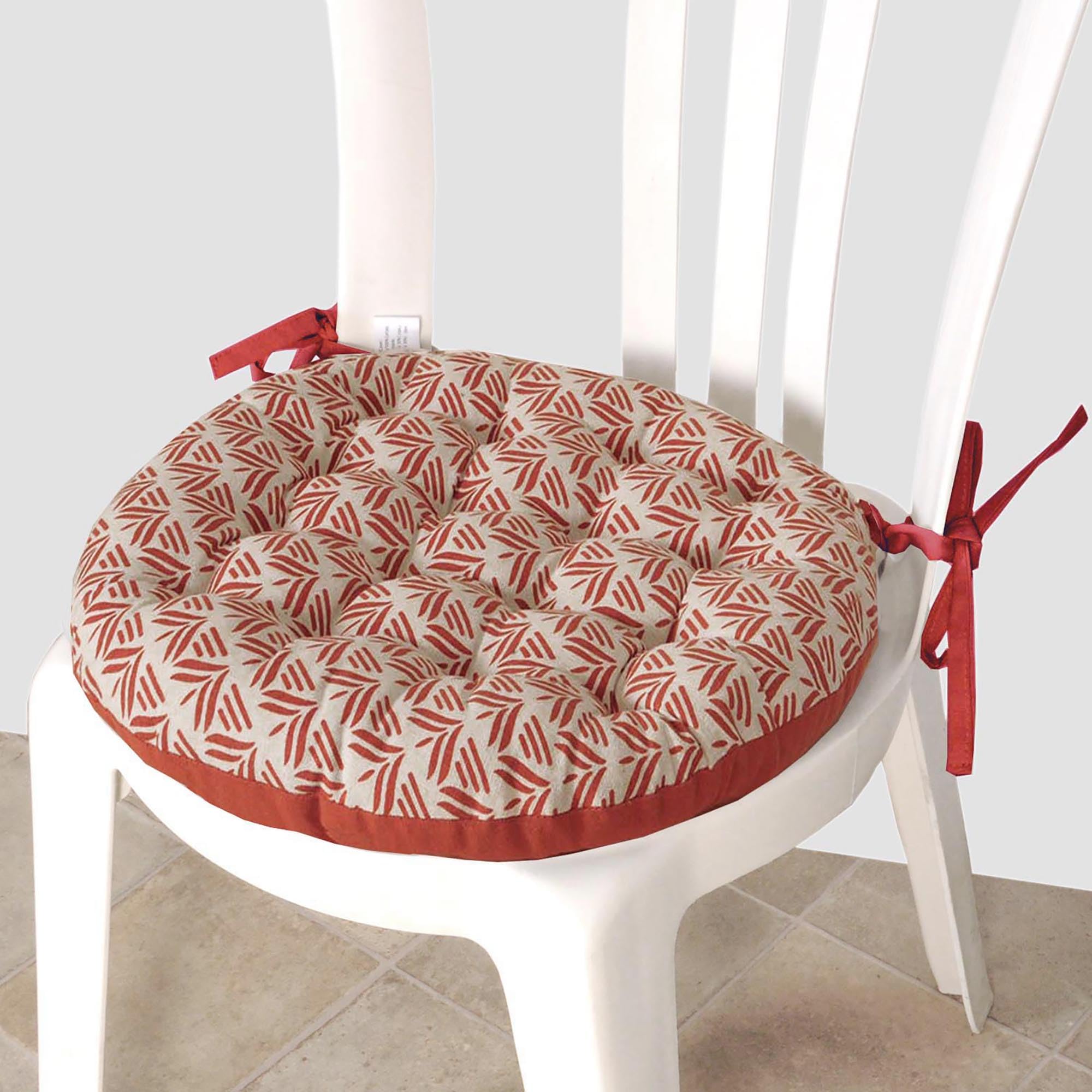 Atout Ciel Zestaw 2 dwukolorowych okrągłych krzeseł D.40cm, z nadrukiem terakotowym/gładkim