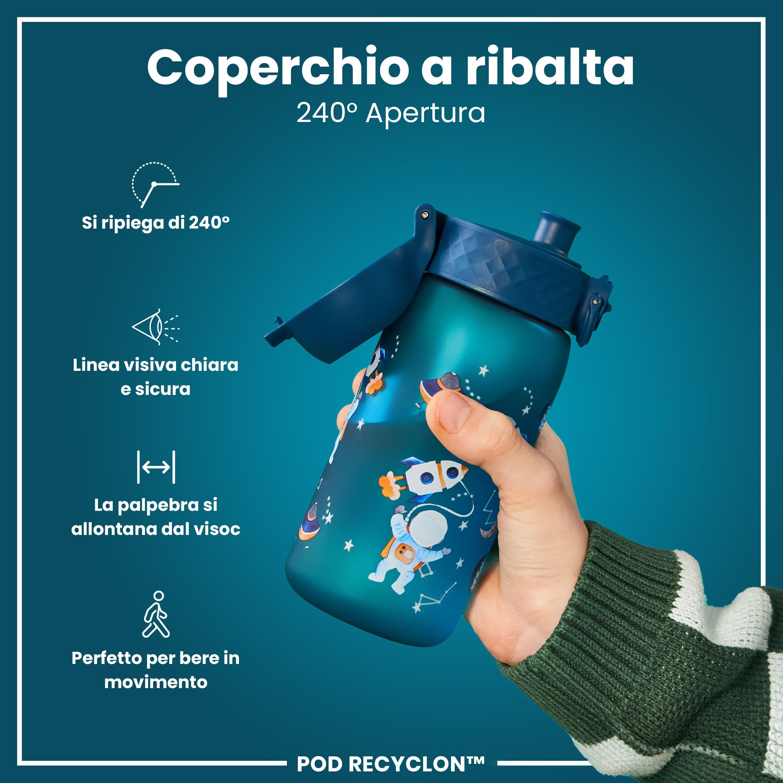 Borraccia Ion8 Per Bambini - Antigoccia, Senza BPA, Design Spaziale Con Maniglia - Foto 4