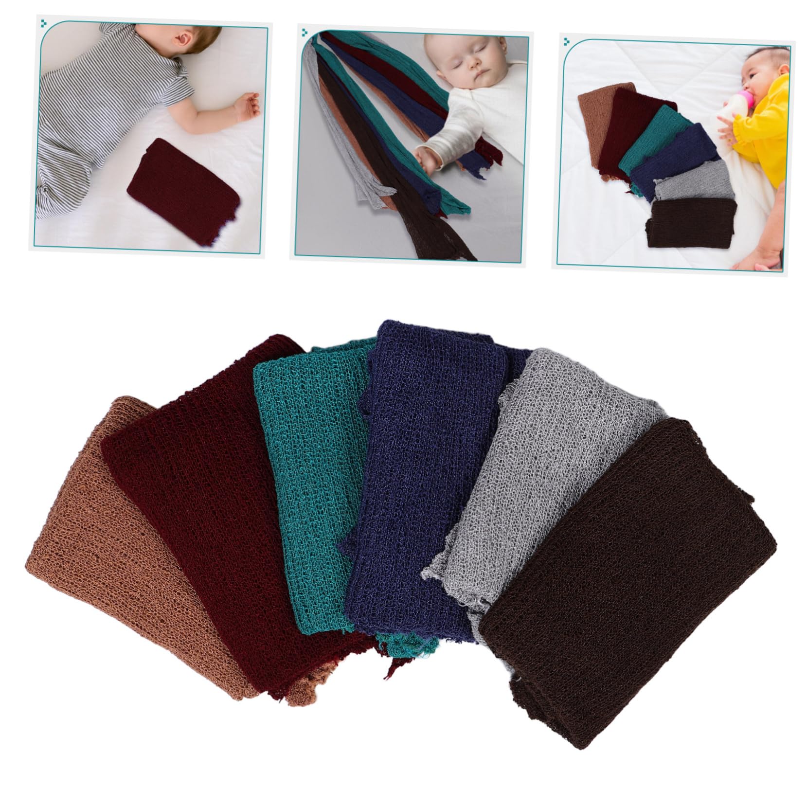 BESPORTBLE 6piezas Manta para Fotografía de Recién Nacidos Conjunto de Mantas Envolventes para Bebés Suaves y Bonitas Unisex para Fotos de Recién Nacido