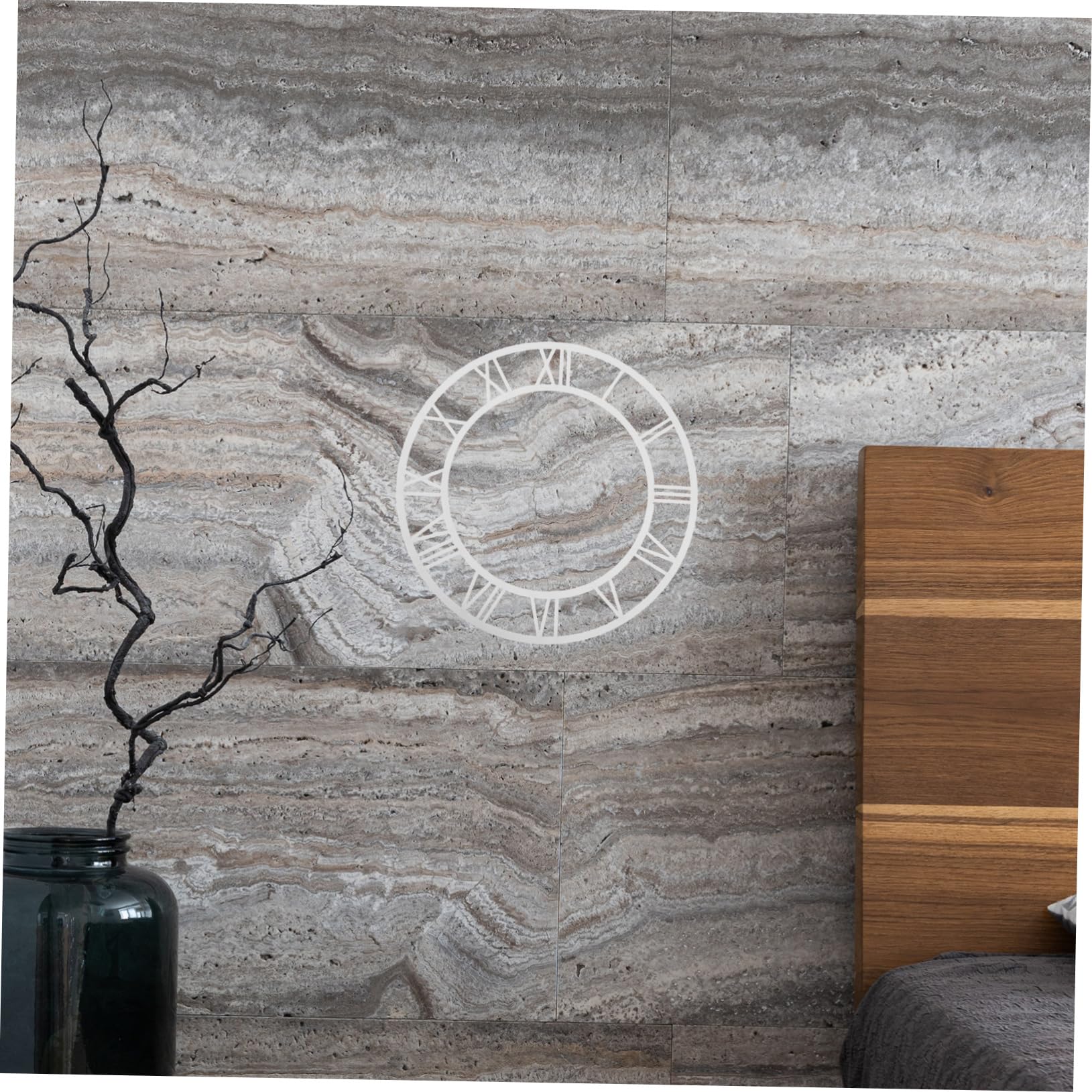 Cadran D'horloge Autocollant Acrylique Miroir Doré 25 Cm - Chiffres Romains, Déco Chic Pour Salon Ou Entrée !