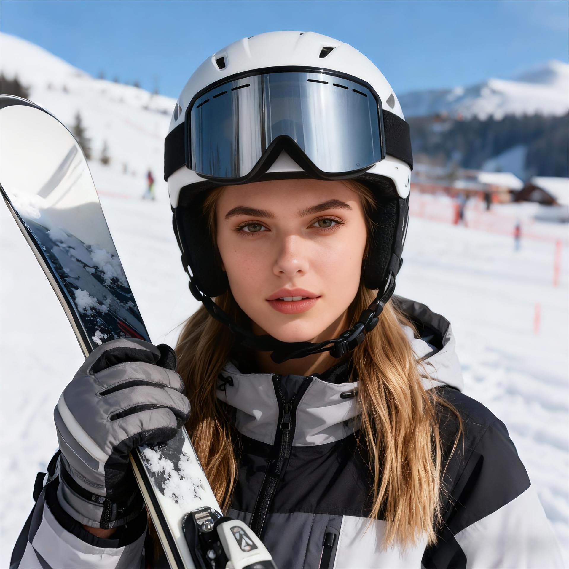 Occhiali da Sci,YH359 Maschera da Sci OTG per Unisex Anti-UV400 Anti Nebbia Antivento Antipolvere Occhiali da Neve per Ski Ciclismo Moto Sport All'aria Aperta