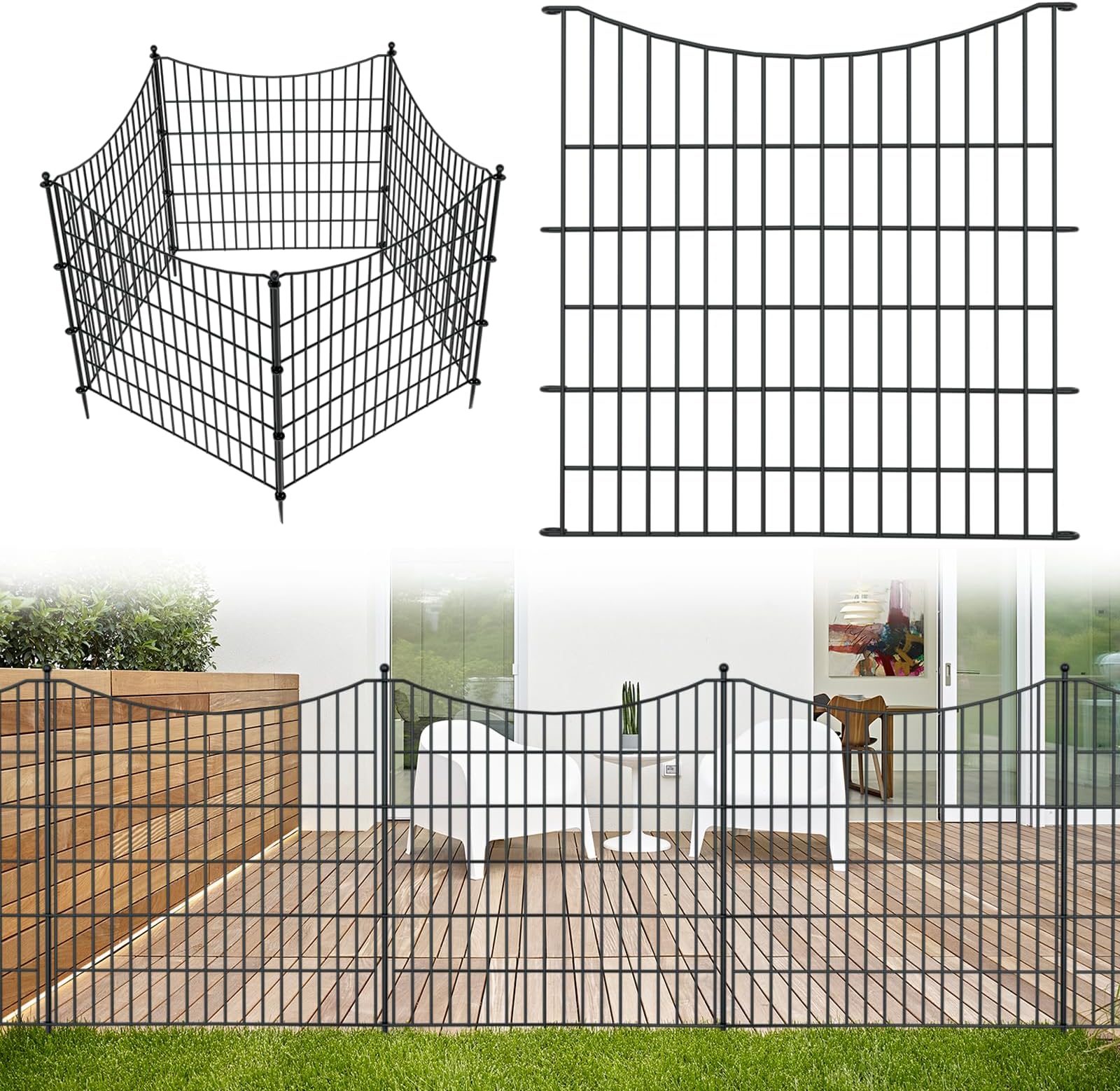 ZXMOTO Decorative Garden Fence 10 Pack 50 Inch (H) X 10 Ft