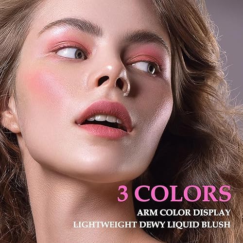 Miniatura 5 de Apooliy Varita de rubor líquido, rubor de belleza de mejillas con punta de esponja, fácil de mezclar, de larga duración, a prueba de manchas, para