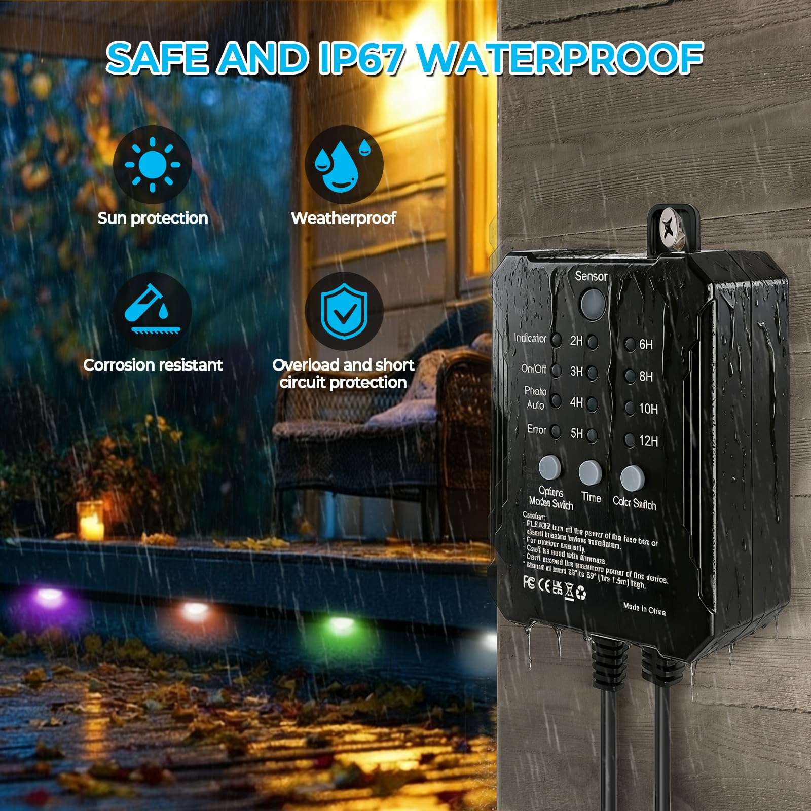 Teichbeleuchtung LED Unterwasserbeleuchtung mit Niedervolt Transformator Farbe ändernde Gartenbeleuchtung IP68 Wasserdicht für Garten, Patio, Baum, 5m Kabel, mit Fernbedienung, Schrauben, 4 Stück