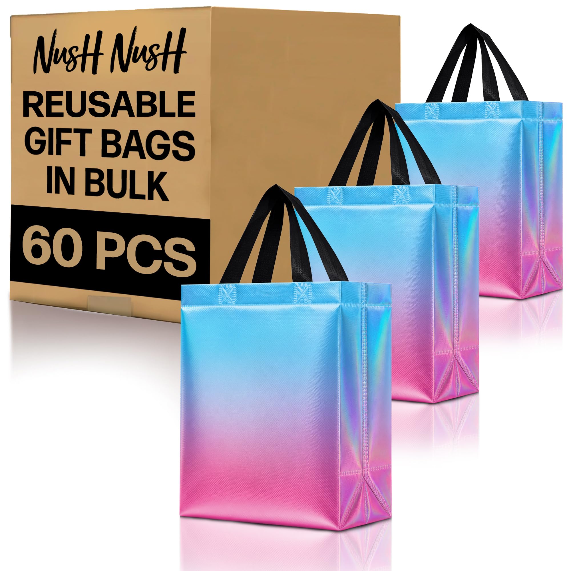 Nush Nush Aqua To Pink Rise Geschenktüten, Großpackung (60 Stück)