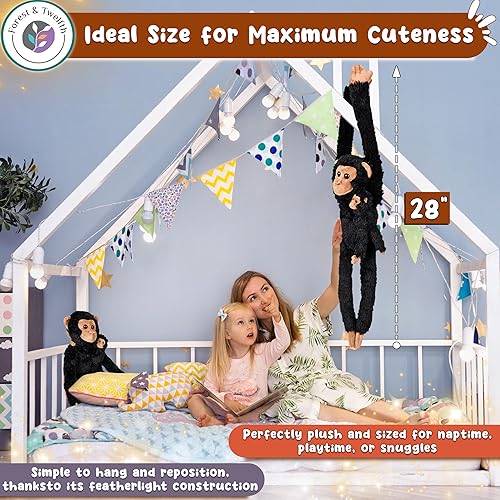 Miniatura 10 de Forest & Twelfth Juguetes de animales colgantes de lémur con cuello para niños, juguetes de peluche para niños, animales de peluche para niños,