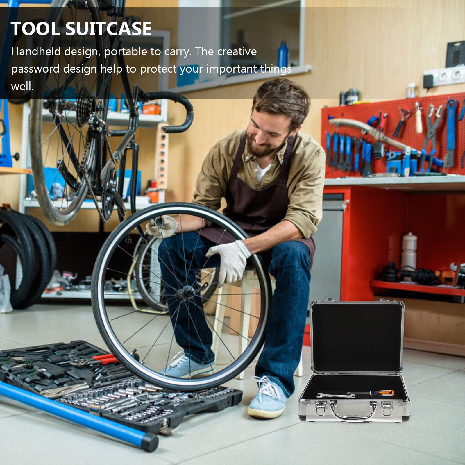 IMIKEYA Valise à Outils en Alliage D'aluminium Argenté, Portable à Main