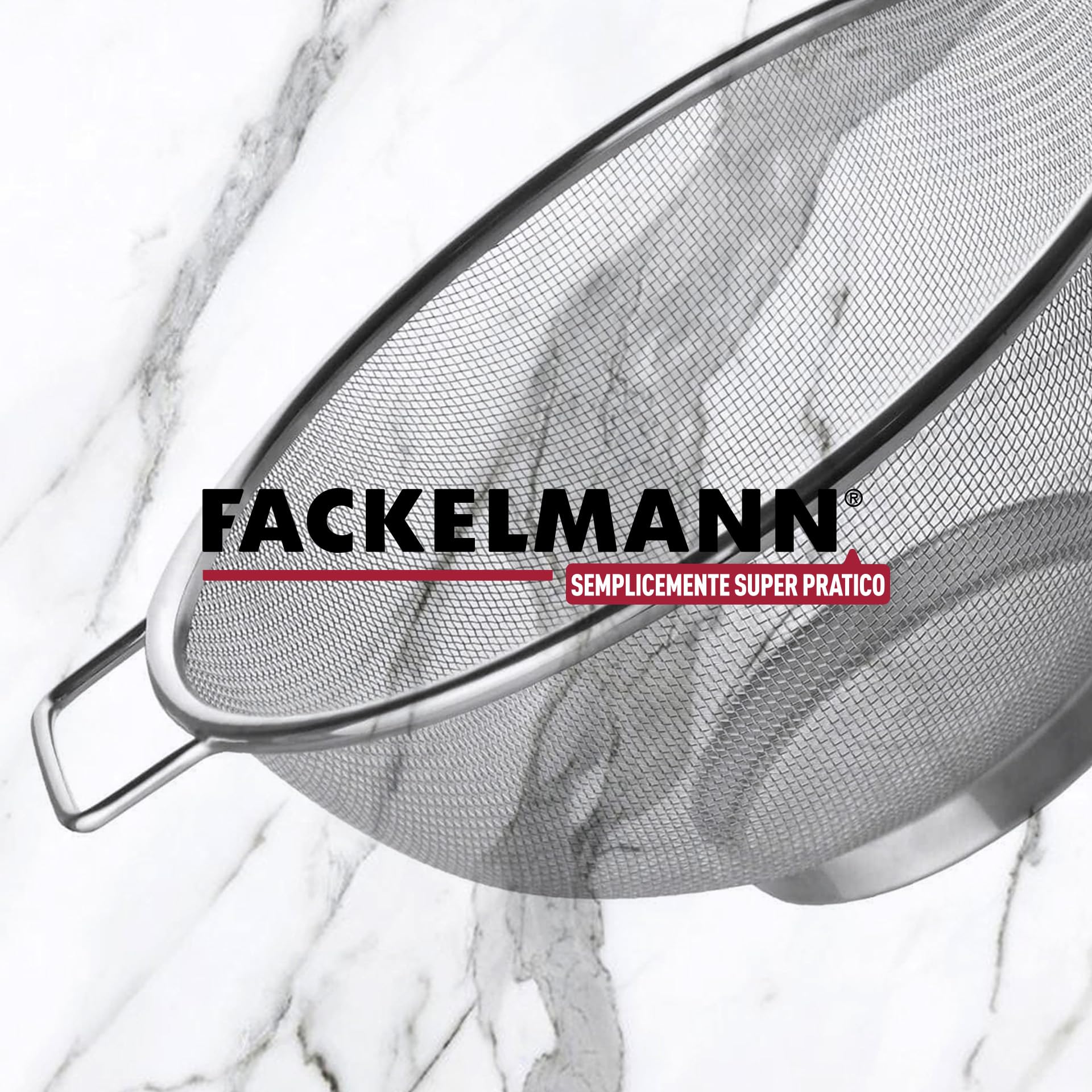 Fackelmann Set Scolapasta 20 e 26 cm, Colapasta In Acciaio Inossidabile - Rete Fine Per Drenaggio Rapido - Per Quinoa, Cereali, Riso, Frutta, Verdura E Pasta - Lavabili in lavastoviglie