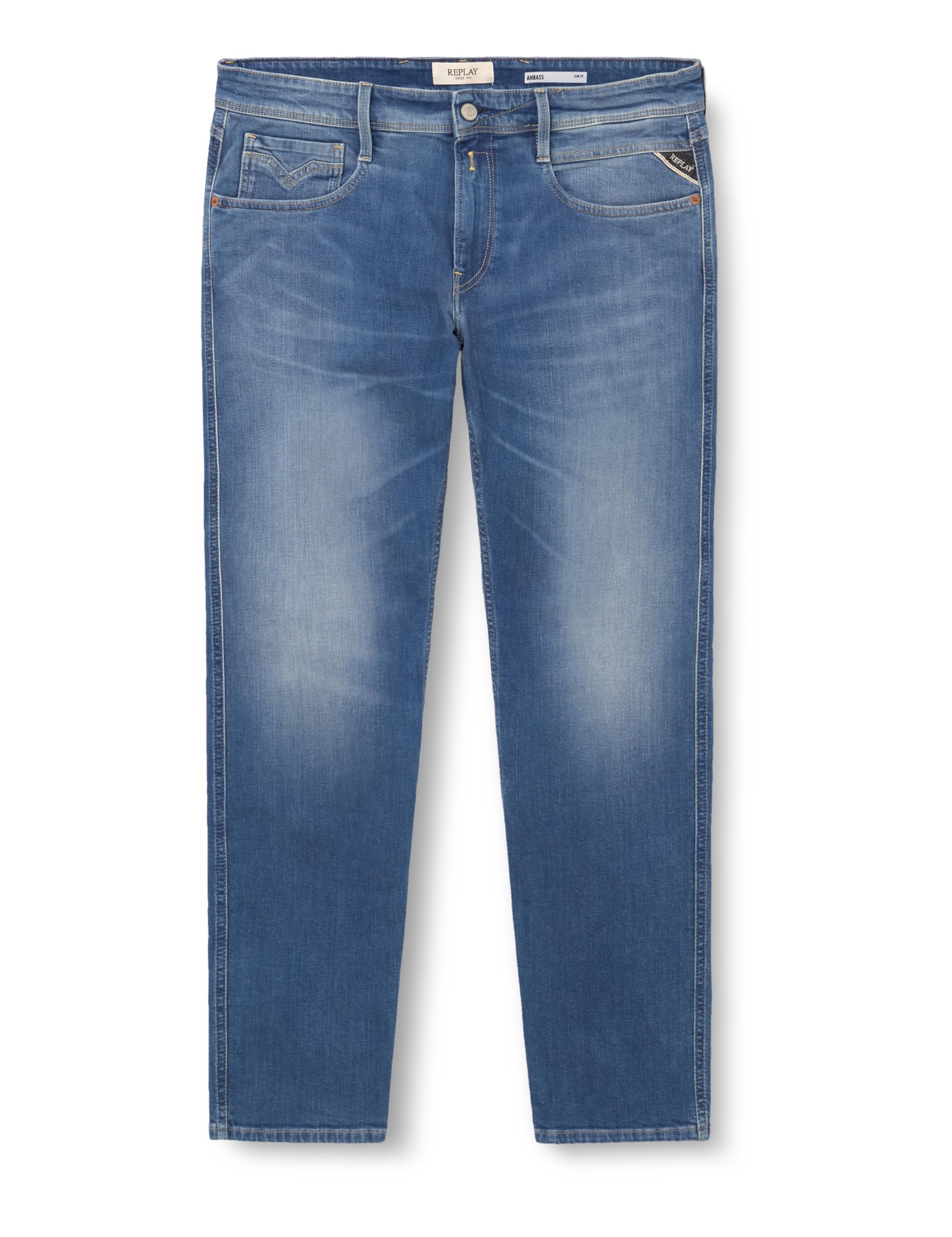 Replay Anbass Eco Plus Men's Slim Fit Jeans, 009 Medium Blue, 29 W/32 L