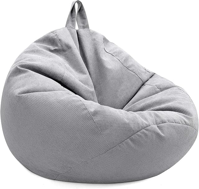 Lekesky NO Filler beanbag,Soft Toy Storage Bean Bag Chair Cover Kids Adults,Stuffed Animal Storage Bean Bag,Lazy Sofa Beanbag Stuffed Animal (85X105cm,Grey)