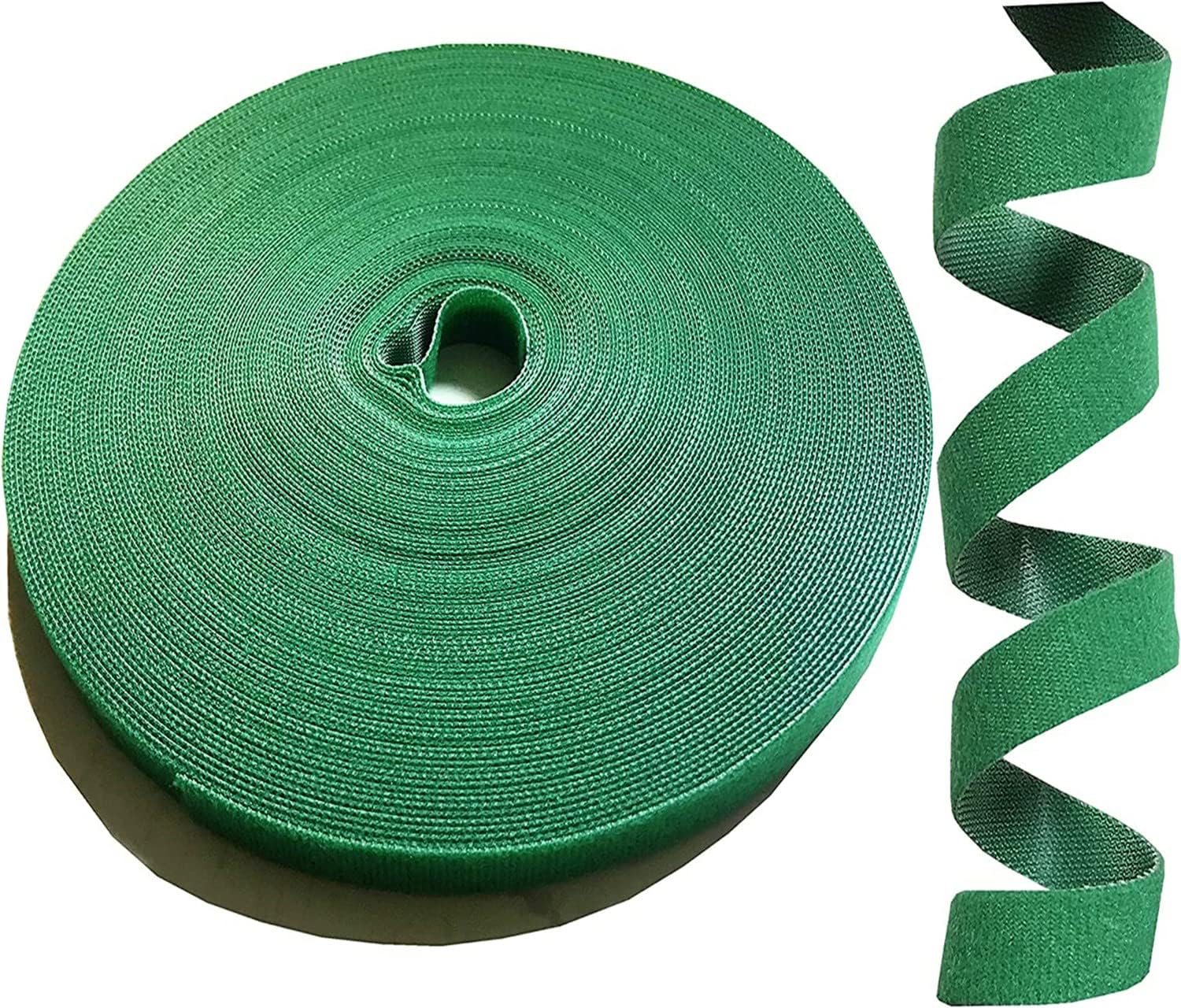 Kecoya 100 Feet Green Garden Tape Plant Ties for Climbing Plant Garden Ties Plant Tape, 1/2'' Wide Reusable Garden Tape Plant Support for Climbing Plants, Flowers, Vine, Tomato Ties Adjustable.